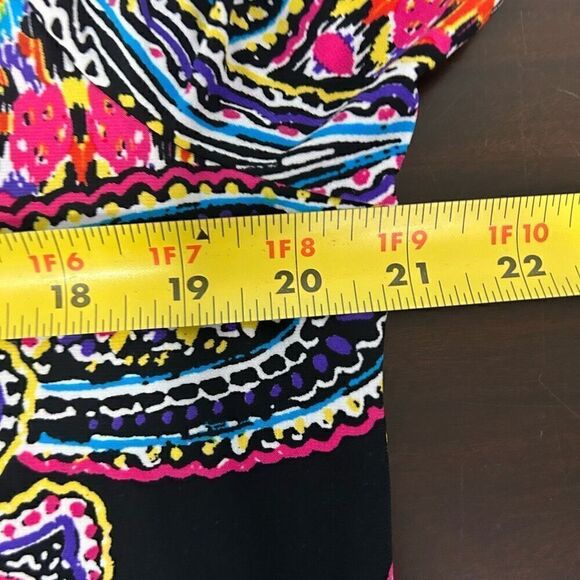 Lauren Ralph Lauren Multicolor Colorful Paisley Boat Neck Swing Top Size L - Picture 10 of 13